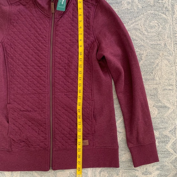 NWT L.L Bean Women’s Quilted Full Zip Sweatshirt MT - Picture 5 of 10